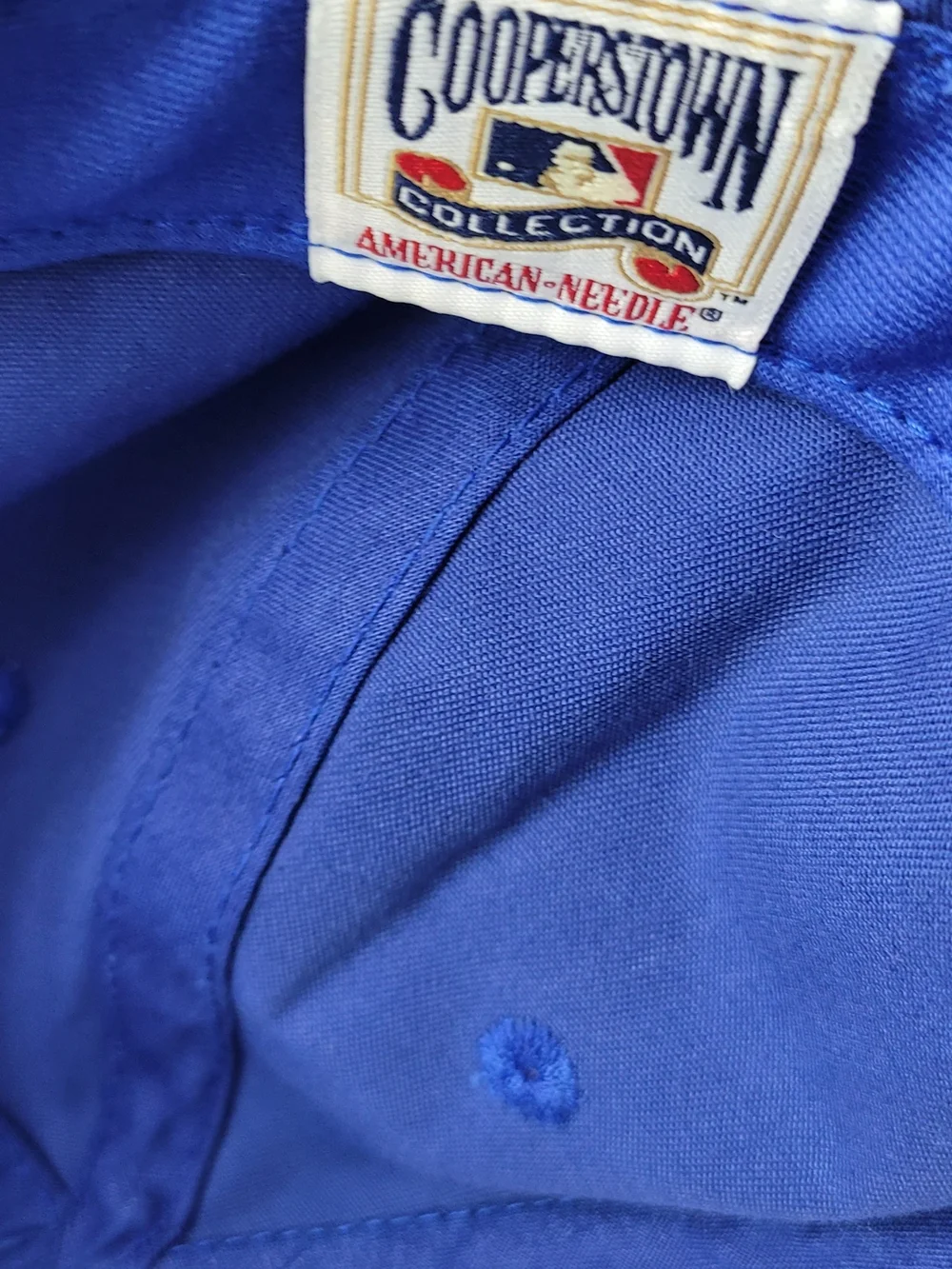 American Needle Mets Royal Blue Snapback Cap with Red Label
